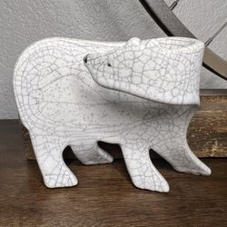 Rare Ceramic Pottery Polar Bear Figurine