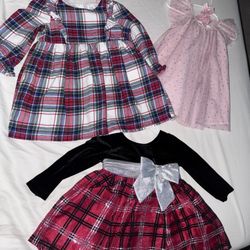 Baby Girls Holiday Dresses Sz 9-18 Mos 