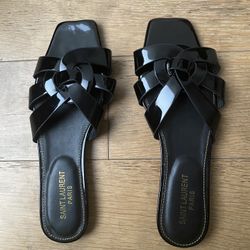 YVES SAINT LAURENT TRIBUTE MULES SANDALS - $350