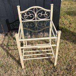 Beige metal side table/ Nightstand $35 OBO