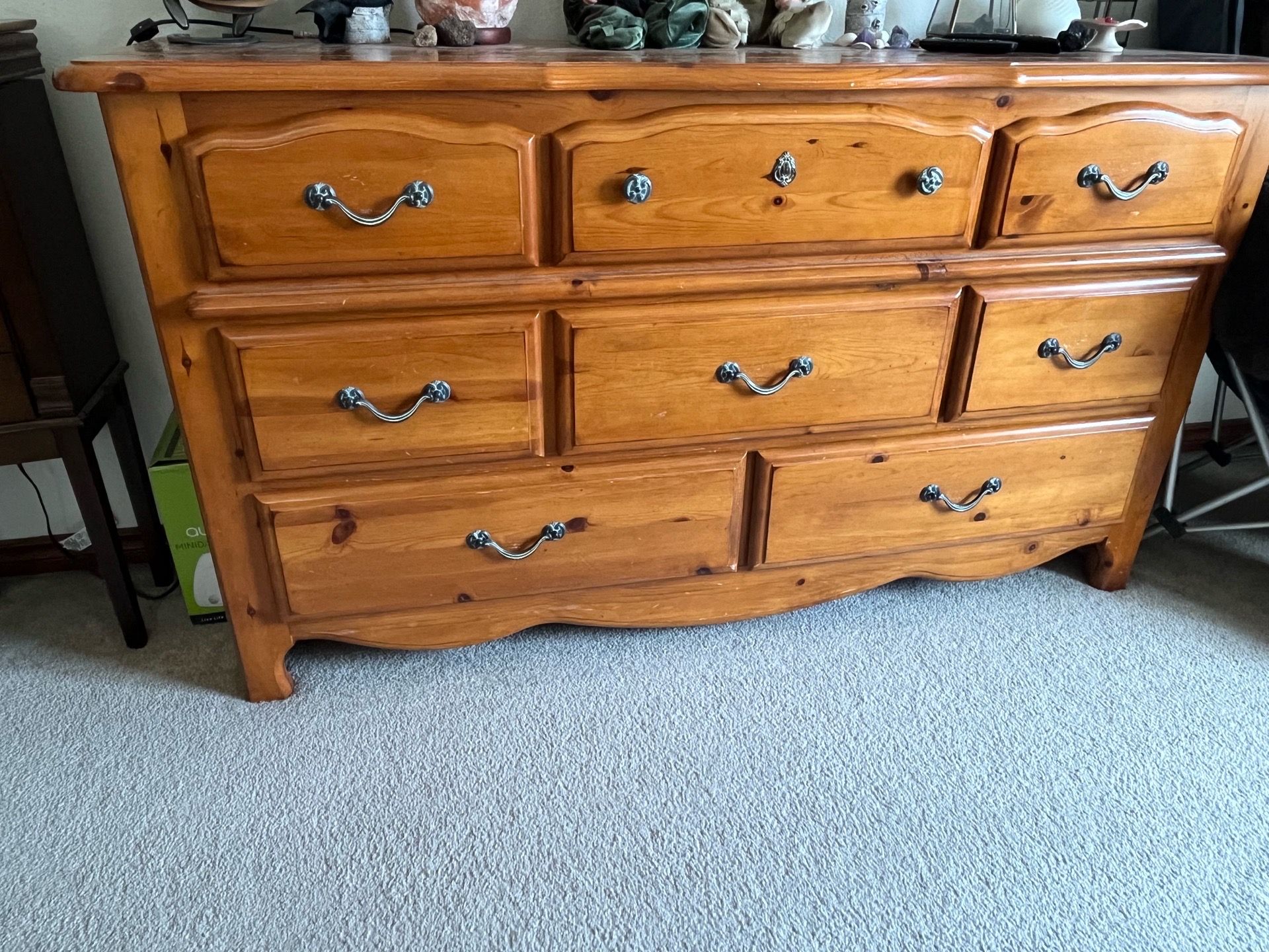 Wood dressers and night stands with dresser mirror