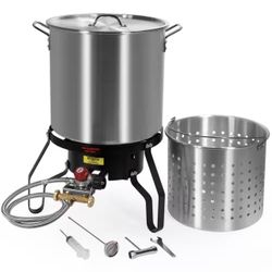 52 Qt. Outdoor Aluminum Deep Fryer Pot and Burner Kit