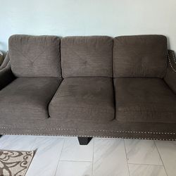 Gray Fabric Pull Out Couch Like New!