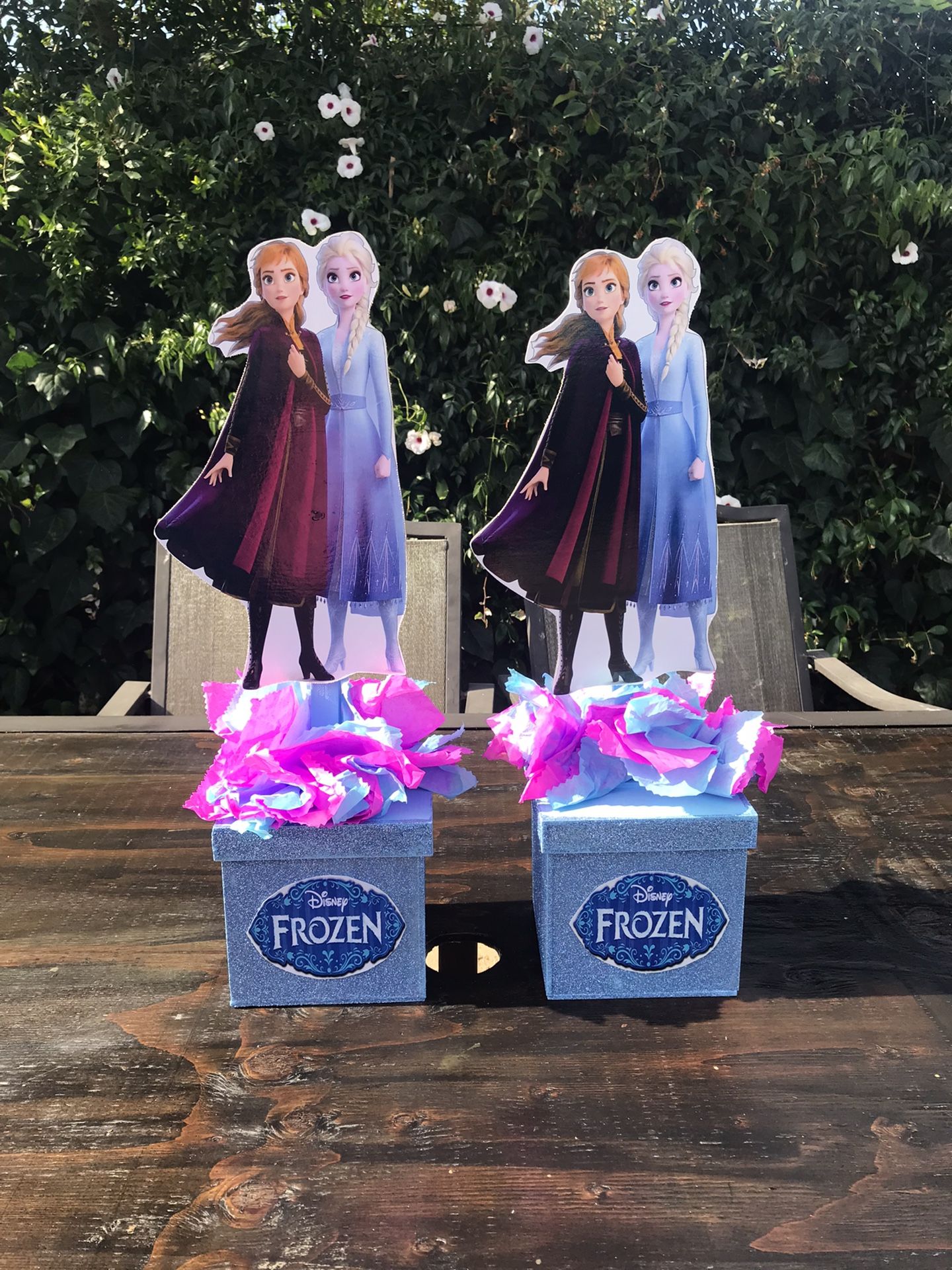 Frozen Elsa Anna Wooden Box Party Decoration Centerpieces