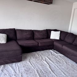 Brown sectional sofa couch sala