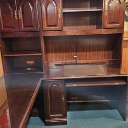 Solid Wood Corner Desk And Hutch 