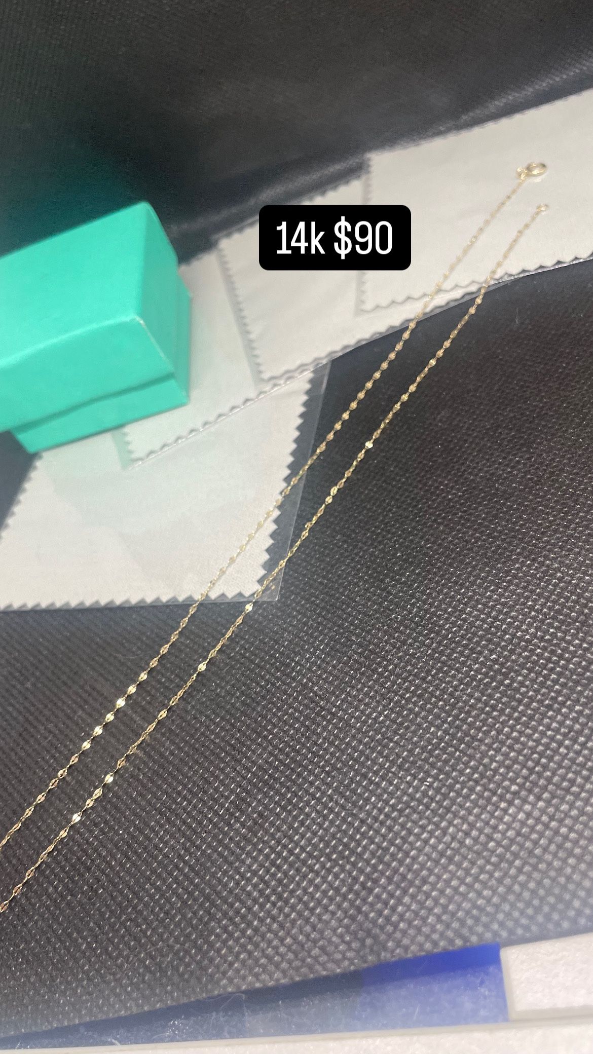 14k Thin Necklace And Small Pendants