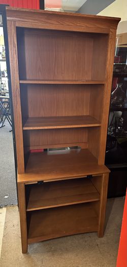 Wood Bookshelf Hutch Display Shelf