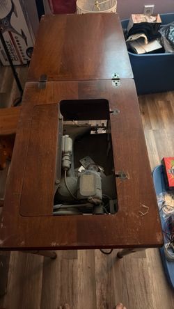 Vintage Sewing Machine Cabinet Table
