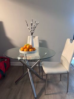 Glass Round Dining Table