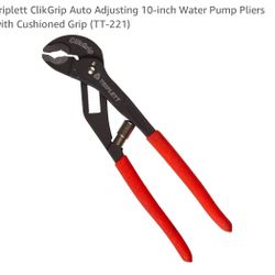 Triplett ClikGrip Auto Adjusting 10-inch Water Pump Pliers with Cushioned Grip