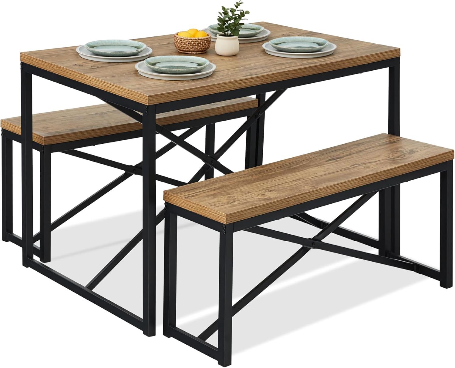 Dining Table With 2 Benches