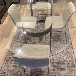 CB2 Orrin Dining Table + 4 IKEA Lustebo Chairs