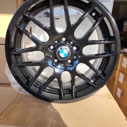 18 inch rims BMW CSL Style Rep Staggered Set 18x8 / 18x9 5x120 aftermarket replacement set Gloss Black