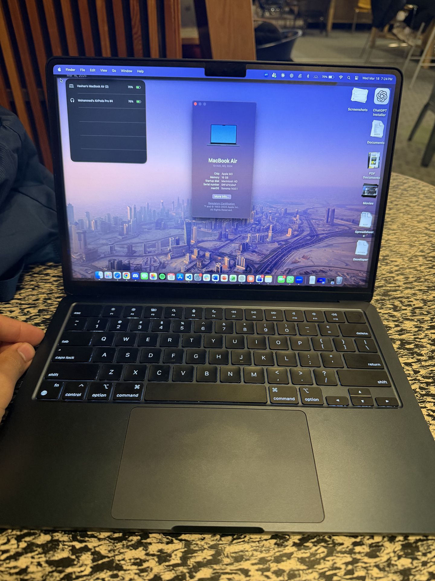 MacBook Air m3, 16gb ram/512gb ssd