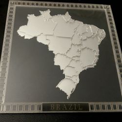 Black and Silver Brazil Map