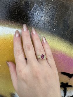 10k NAT DIAMOND AND RUBY RING