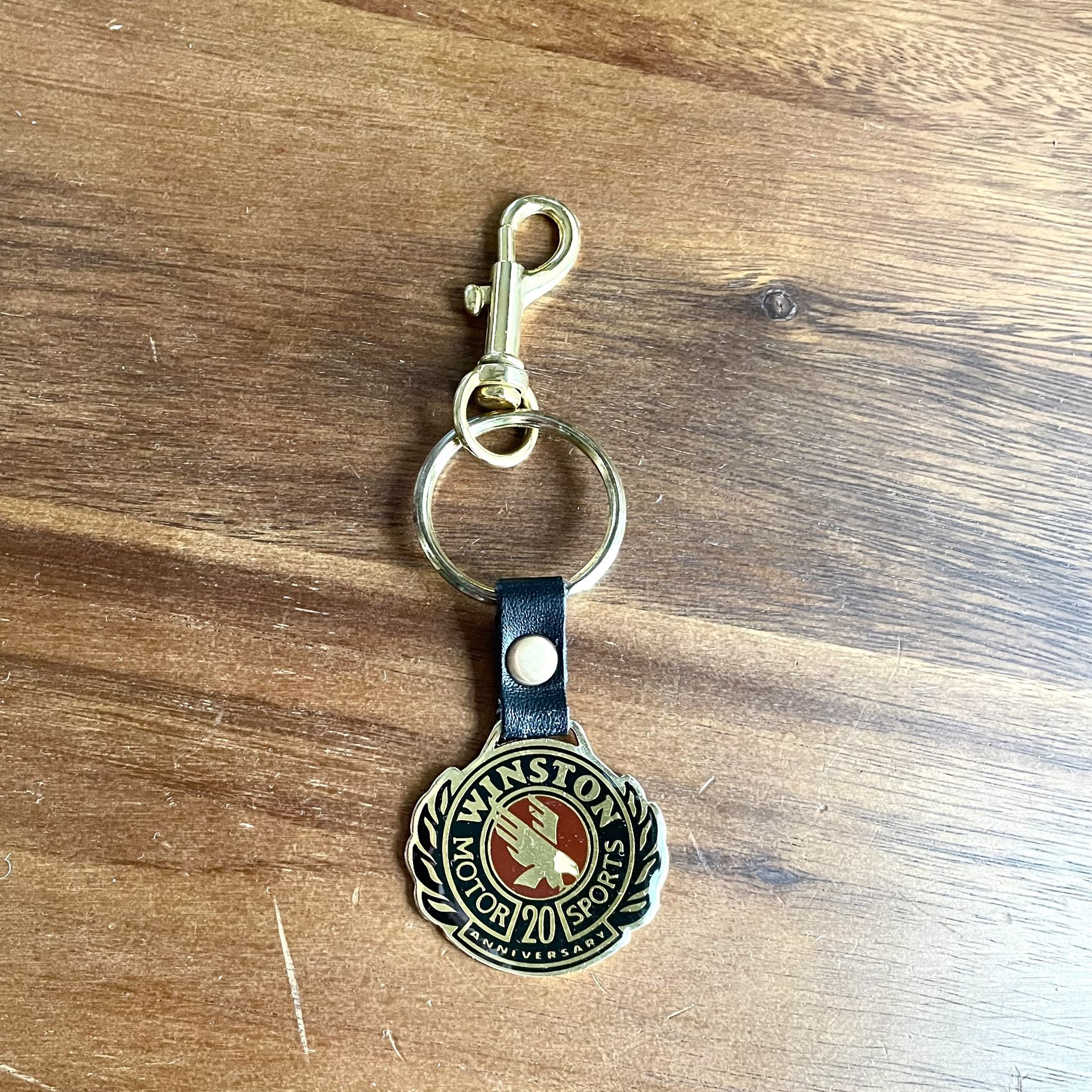 **VINTAGE** NASCAR WINSTON MOTOR SPORTS - 20th Anniversary Gold-Tone Key Chain
