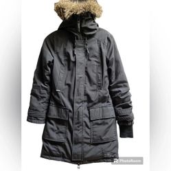 Aritzia Ta Bancroft Black Long Parka With Removable Faux Fur Hoodie Sz S