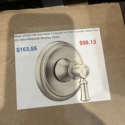 Moen UT2031BN Dartmoor 1-Handle M-CORE Transfer Valve Trim Kit, Brushed Nickel 