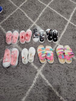 Little girl shoes/ pink size 28,31/black size 28/ white size- 26/ sandals size 13 / all brand new $5 each