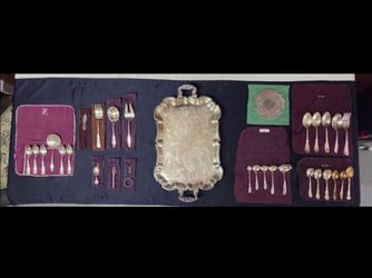 29 pieces of mixed sets of SILVER PLATED SILVERWARE