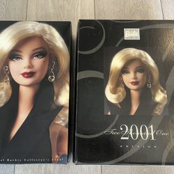 2000 Midnight Tuxedo Barbie Doll 28796 & 2001 Collector's Club Box w/Scene COA