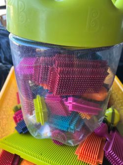 Large Bristle Blocks Building Set + Storage Container