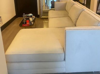Mitchell Gold + Bob Williams Dove Gray Nickel Nailhead Trim Sectional