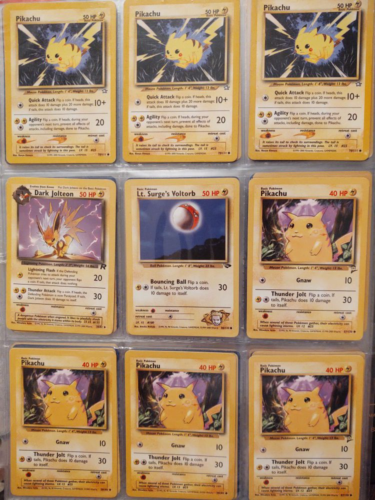 Pokemon cards (9) electric type