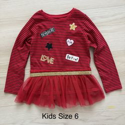 Kids Valentine’s Day Red Top, Size 6 