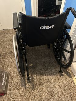 Wheelchair- Drive Medical Viper GT Plus 20” Seat Width Wheelchair W/ Elevating Footrests+ Anti Tippers + New Cushion