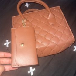 Mini Brown Handbag And Mini Wallet 