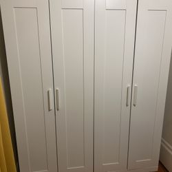 2 IKEA Tall Wardrobes With Shelves And Hanging Bar