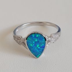 Blue Opal Ring Size 7