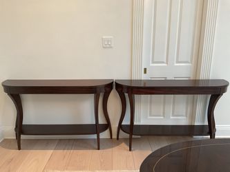 Console Tables Pair 56” Mahogany