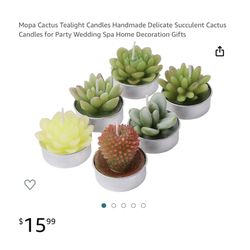 Brand new Cactus Tealight Candles Handmade Delicate Succulent Cactus Candles for Party Wedding Spa Home Decoration Gifts  Quantity: 6 pieces candles i