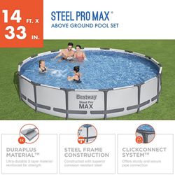 Swimming Pool Above Ground Bestway Steel Pro MAX 14 ft x 33”  with Filter Pump 56597E Brand New
