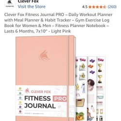 Clever Fox Fitness Journal PRO – Daily Workout Planner with Meal Planner & Habit Tracker – Gym Exercise Log Book for Women & Men – Fitness Planner Not