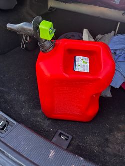 Red Plastic Gas Can with Spout