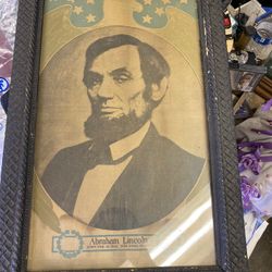 (Not Free Make Offer) Vintage Framed Abraham Lincoln 7 States Picture