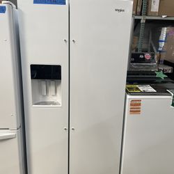 Side By Side Counter Depth Refrigerator Whirlpool White 
