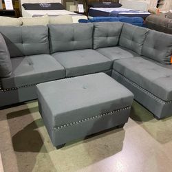 Sectional With Ottoman In Stock For Immidiate Delivery 