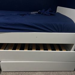Ikea Twin Trundle Bed with Drawers & one mattress