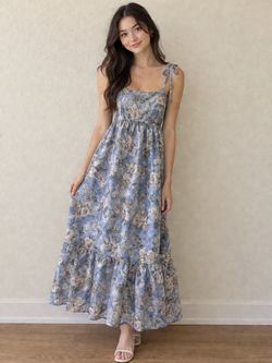 Wild Fable Blue Floral Maxi Dress Size S Dreamy Blue Color