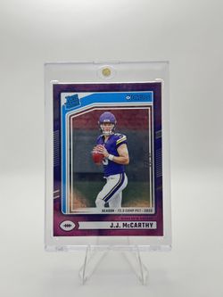 JJ McCarthy Donruss Purple Passing % /72 📈