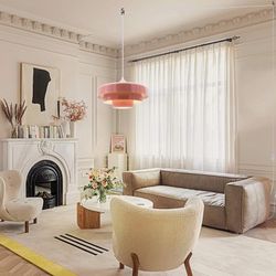 Modern Plug-In Pendant Light – Pink Scandinavian Style Ceiling Fixture