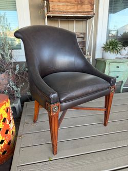 Brown pleather chair