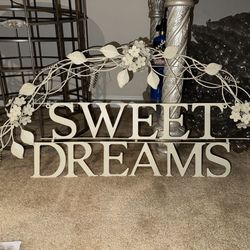 Sweet Dreams Metal Wall Art (34” L x 14” H)
