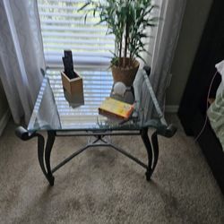 Two Glass End Tables Great Condition